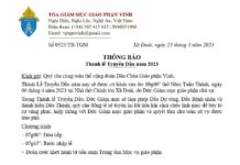 Thông báo: Thánh lễ Truyền Dầu 2023