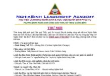 Thư mời của Phương đoàn Nghĩa sinh Công giáo Vinh, Hà Tĩnh & Quảng Bình