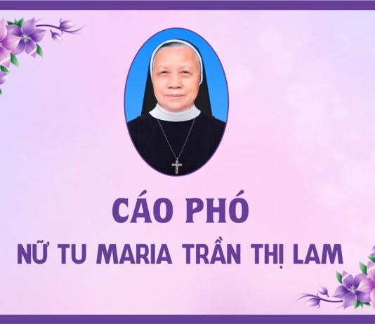 Cáo phó: Nữ tu Maria Trần Thị Lam (Cộng đoàn Trang Nứa – Hội dòng Mến Thánh Giá Vinh)